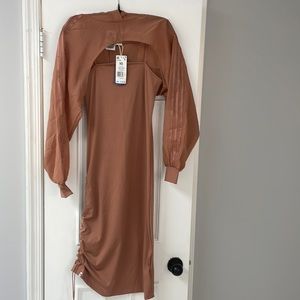 Adidas dress with sheer hooded shrug